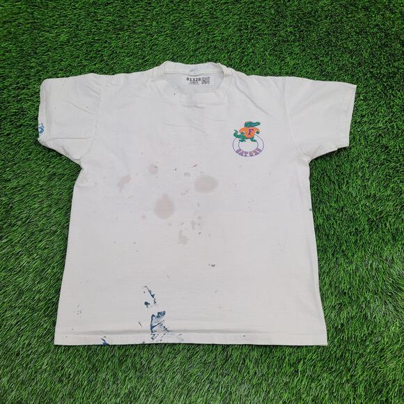 Vintage 80s Florida Gators Football Shirt M/L 20x23 Crop USA - Picture 2 of 16